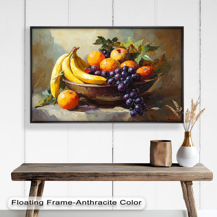 Banana & Grape Fruit Art – Kitchen Wall Oil Painting
