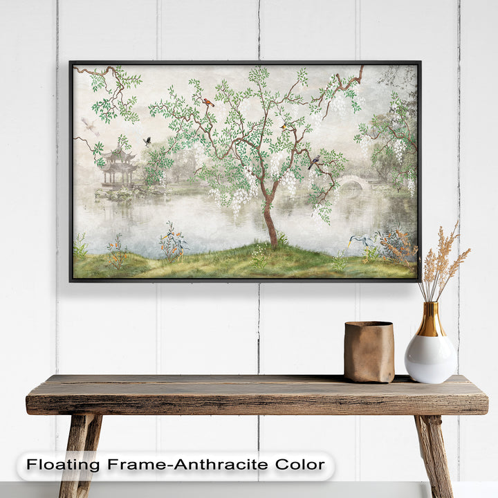 Chinoiserie-Baum – Elegantes orientalisches Ölgemälde