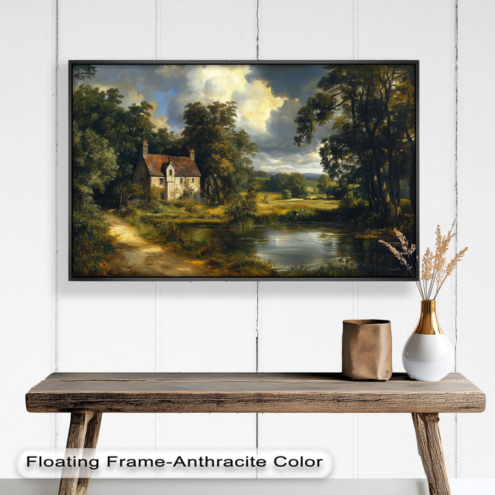 Rustic English Cottage – Charming Countryside Oil Painting