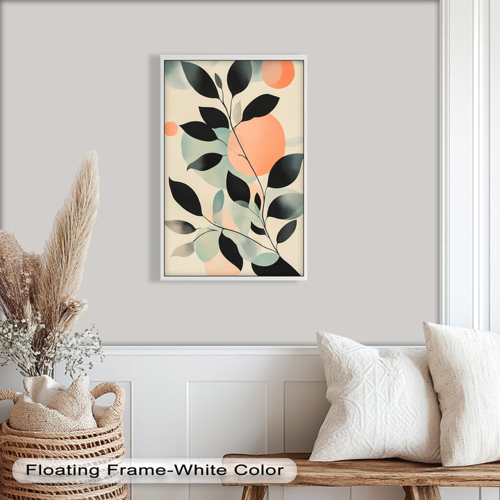 Blush Eclipse – Minimalist Botanical Silhouette Oil Painting