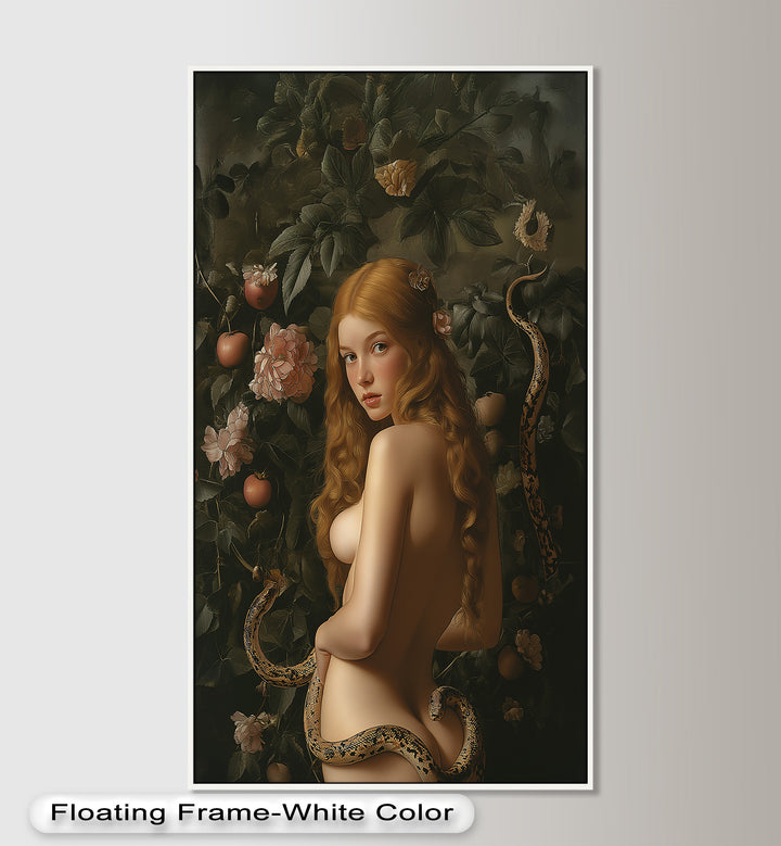 Eve in the Garden – Symbolic Temptation Mythology Oil Painting