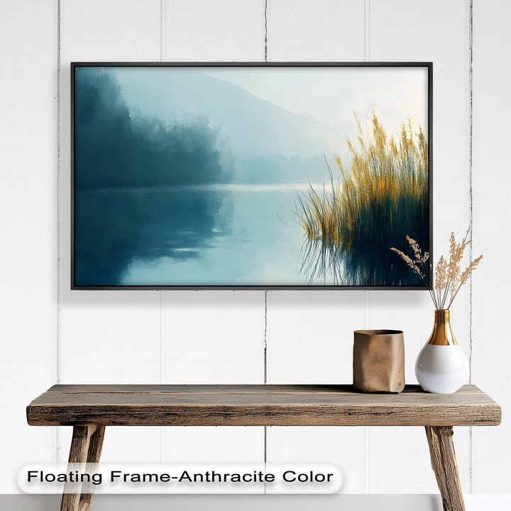 Misty Morning Landscape – Framed Nature Oil Painting