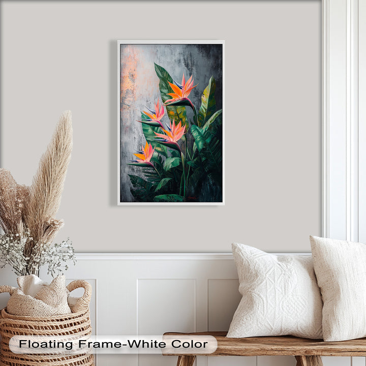 Tropical Flame – Bird of Paradise Botanical Oil Painting