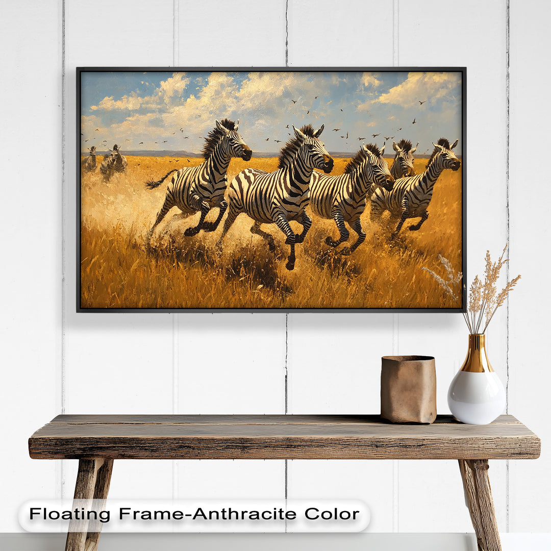 Running Wild – Zebra Oil Painting