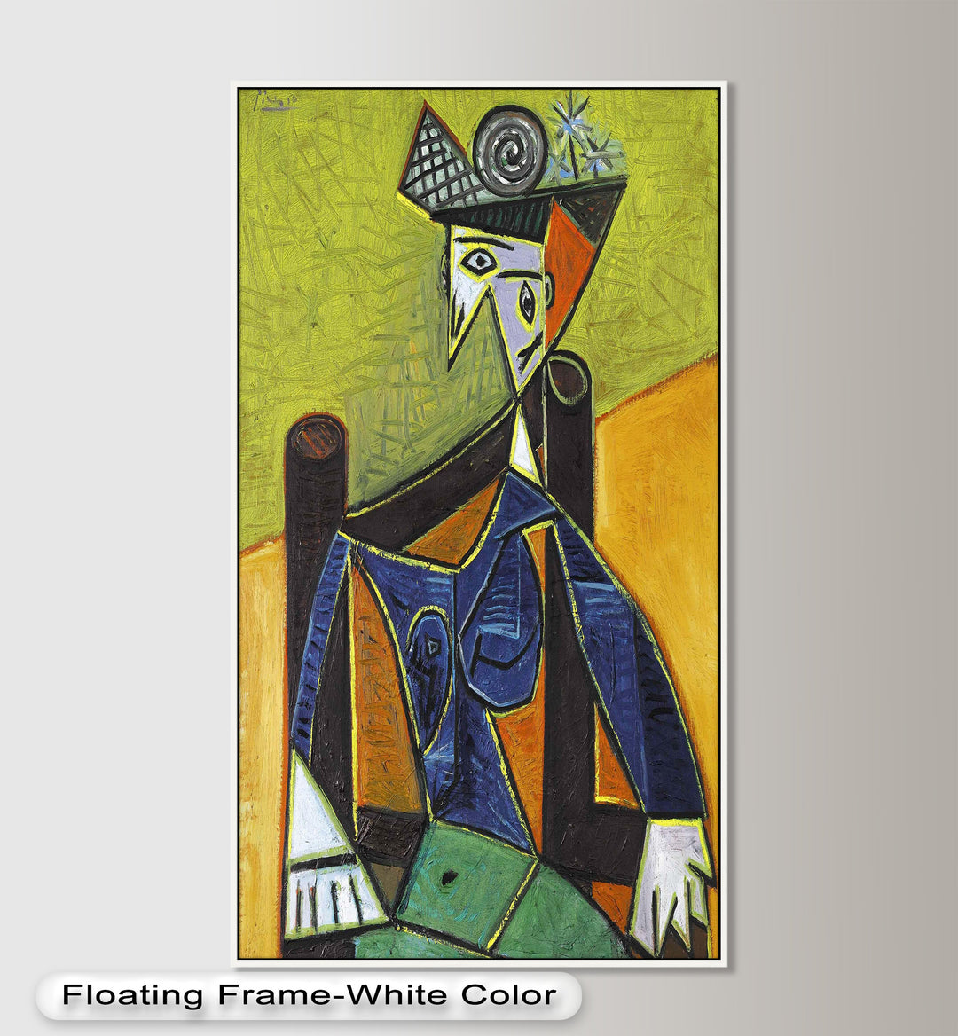 Woman with Spiral Hat – Geometric Abstract Picasso Oil Painting