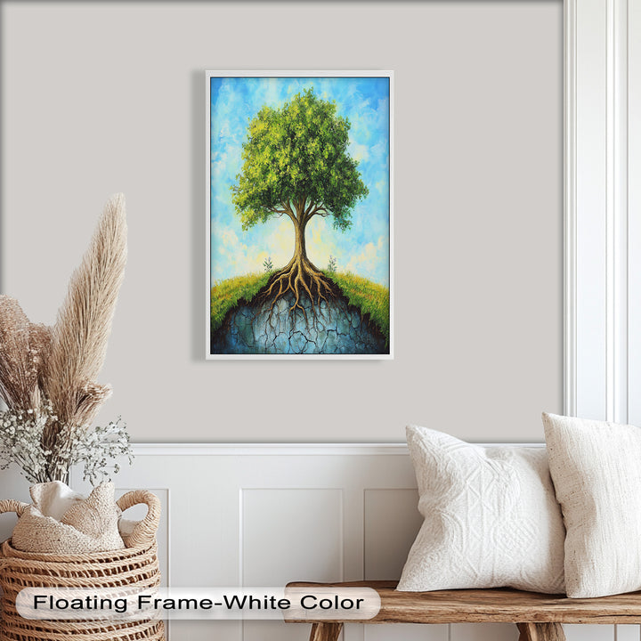 Firmly Planted – Tree of Faith with Roots Oil Painting