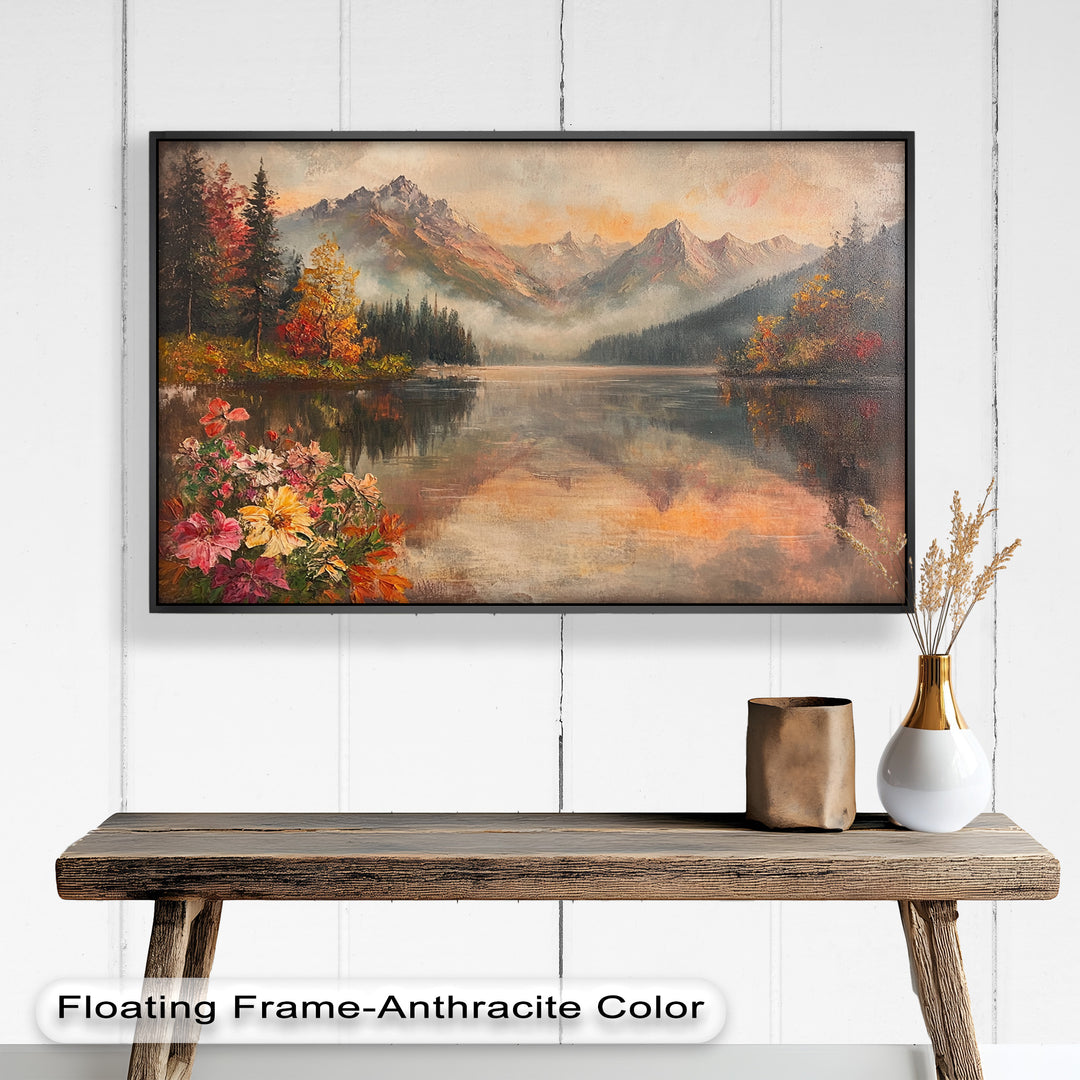 Mountain Lake in Autumn – Serene Seasonal Oil Painting