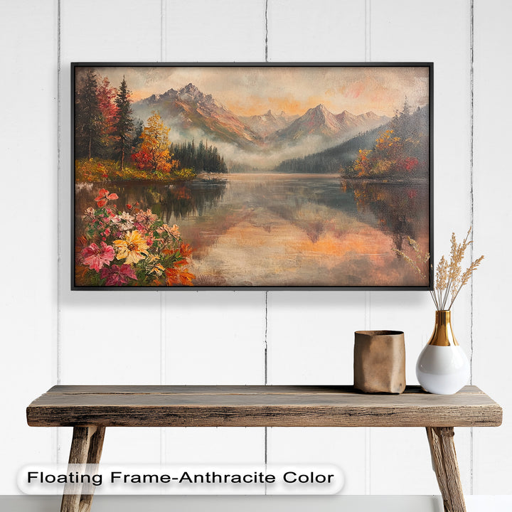 Mountain Lake in Autumn – Serene Seasonal Oil Painting