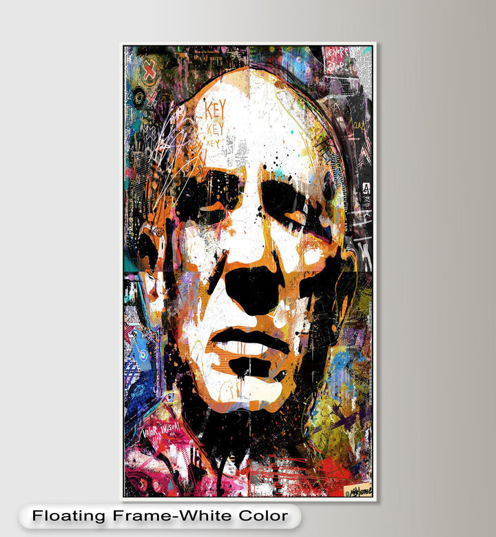 Graffiti Face Portrait Wall Art – Urban Abstract Oil Painting
