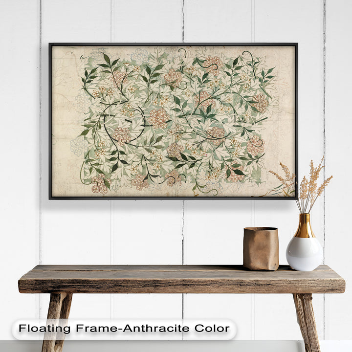 Jasmine Pattern by William Morris – Framed Botanical Oil Painting