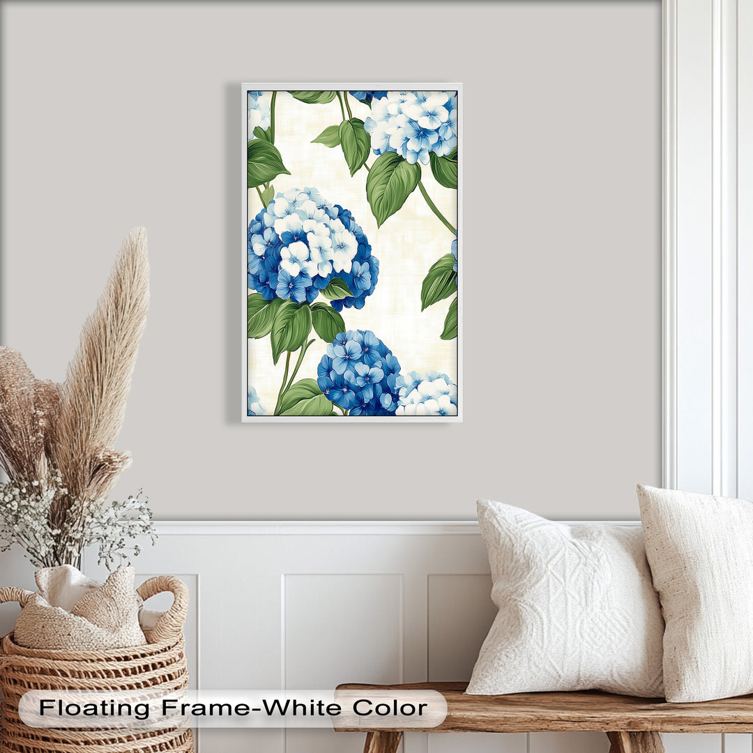 Blue and White Blooming - Flower Oil Painting