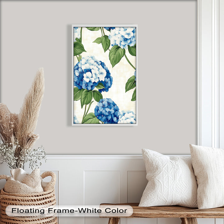 Blue and White Blooming - Flower Oil Painting