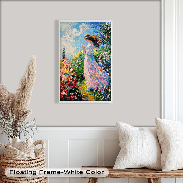 Woman in Floral Crown - Impressionist Oil Painting