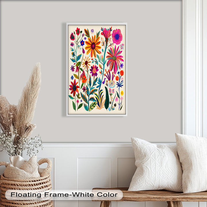 Wild Bloom Symphony – Vibrant Botanical Oil Painting