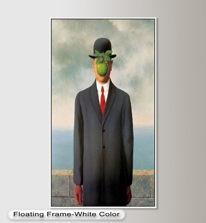The Apple Enigma – Surrealist Gentleman Oil Painting