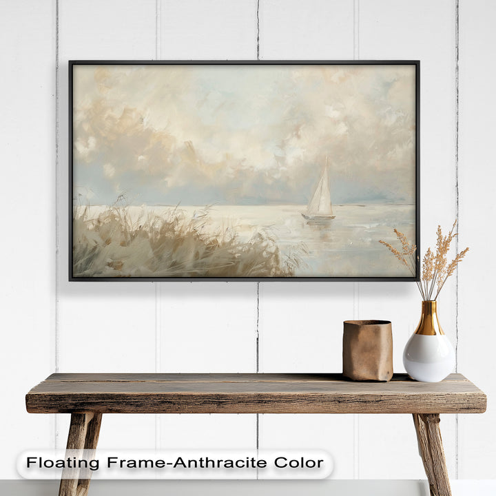 Lake Sailboat – Tranquil Waterscape Oil Painting