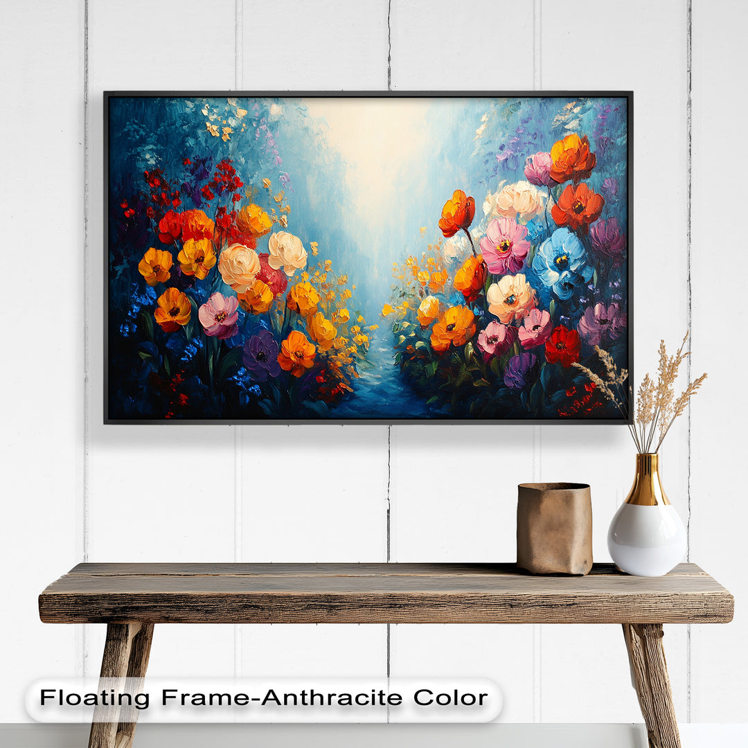 Multicolor Wild Bloom Explosion - Flower Oil Painting