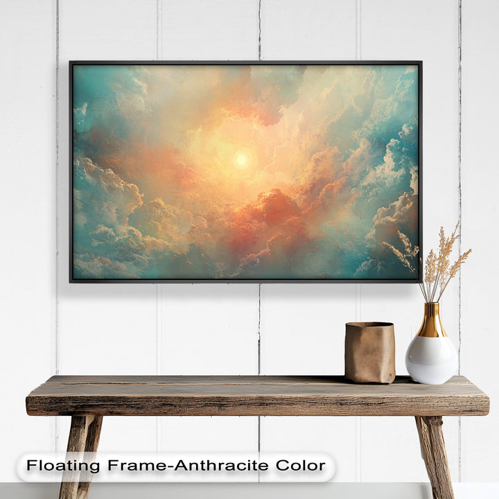 Abstract Sky and Sunlight – Framed Oil Painting