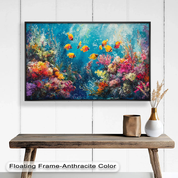 Golden Fish Among Coral Blooms – Animal Oil Painting - MyPhotoStation