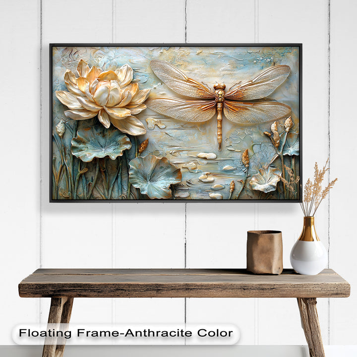 Retro Dragonflies and Flowers – Elegant Nature-Inspired Oil Painting