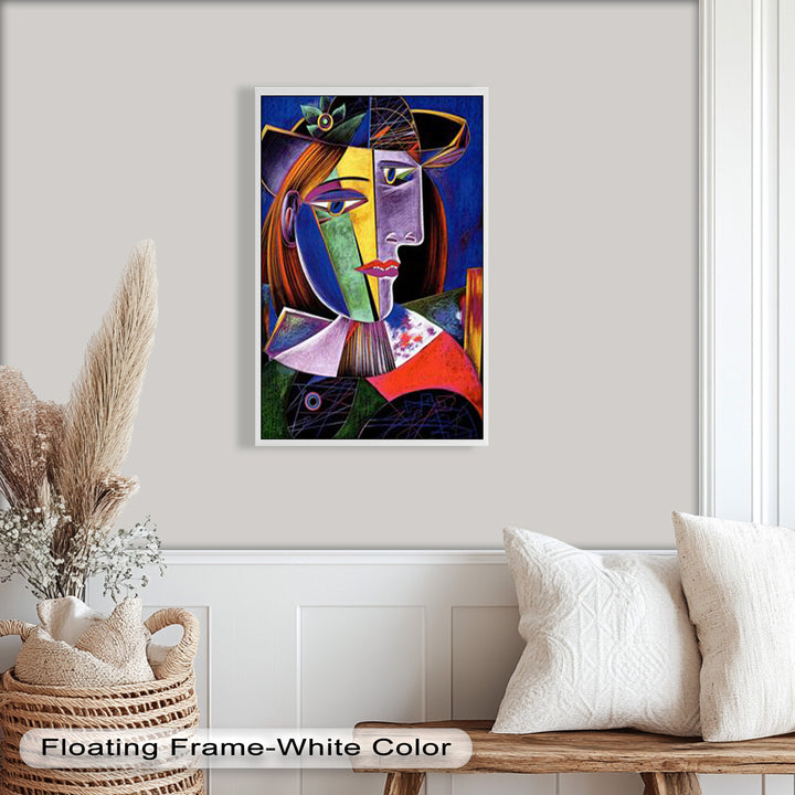 Vibrant Woman with a Flower Hat – Picasso Oil Painting