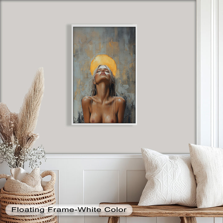 Haloed Grace – Ethereal Nude Portrait Oil Painting