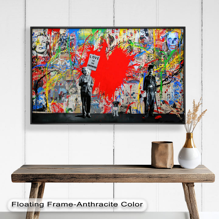 Love Is the Answer – Color Explosion Banksy Oil Painting