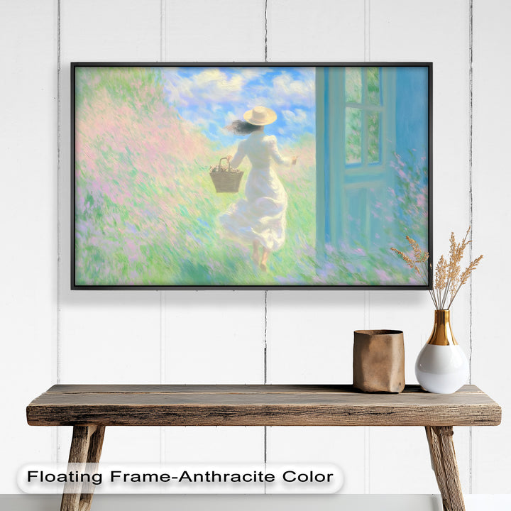 Into the Bloom – Dreamy Woman in Wildflower Field Oil Painting