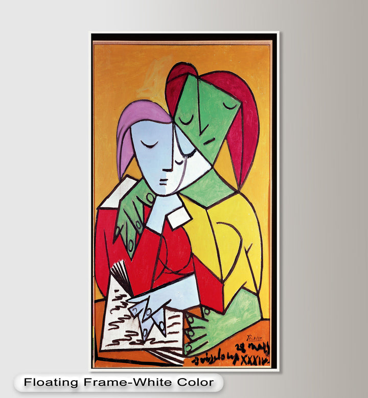 Kubistische Liebende in Umarmung Abstrakt - Picasso Ölgemälde
