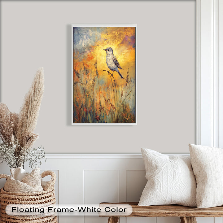 Twilight Songbird – Expressive Bird Oil Painting