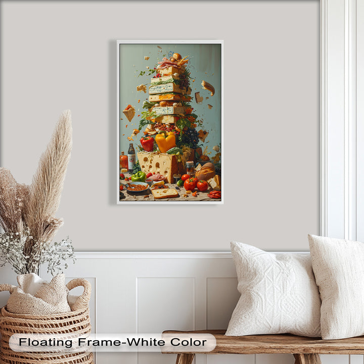 Cheese Tower Symphony – Explosives Gourmet-Fantasy-Food-Gemälde