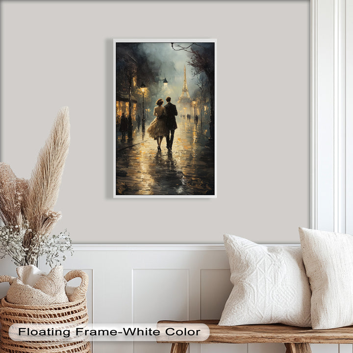 Romantic Couple in Evening Light - Love Oil Painting
