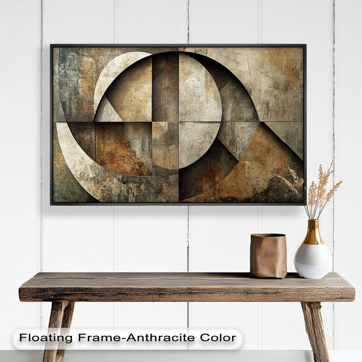 Geometrische Wandkunst – Abstraktes Kreis-Ölgemälde