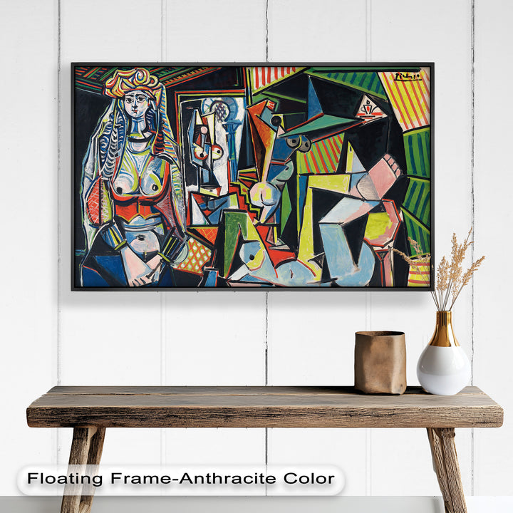 The Mirror Within – Bold Cubist Interior Picasso Oil Painting