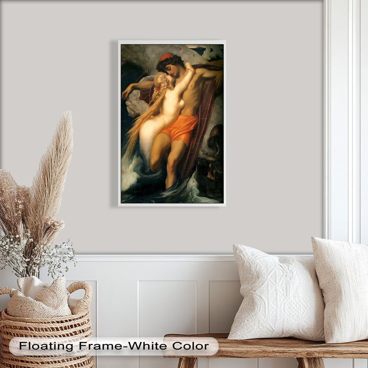 The Embrace of the Sea – Romantic Mythological Nude Oil Painting