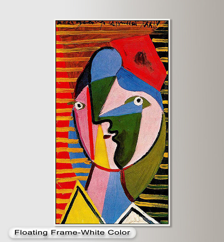 Vibrant Abstract Face – Cubist Oil Painting