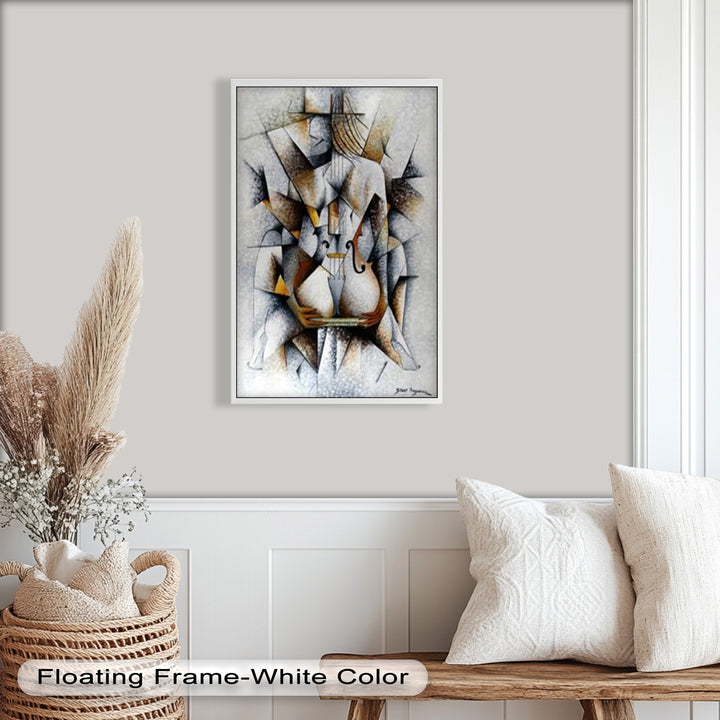 Cubist Harmony – Abstract Nude with Violin Motif Picasso Oil Painting