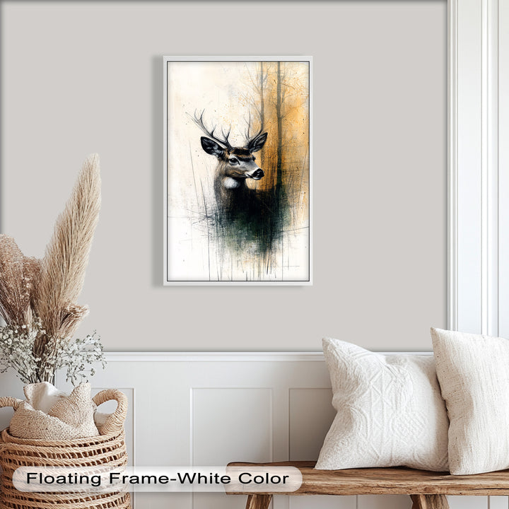 Majestic Deer Portrait - Animal Oil Painting