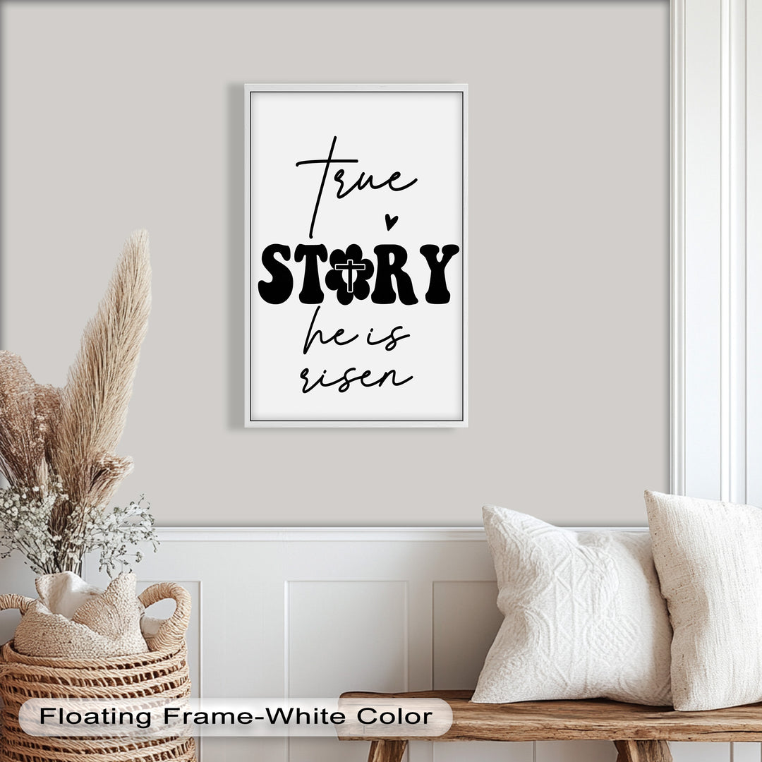 Faith-Based Oil Painting – “True Story: He is Risen” Christian Wall Art
