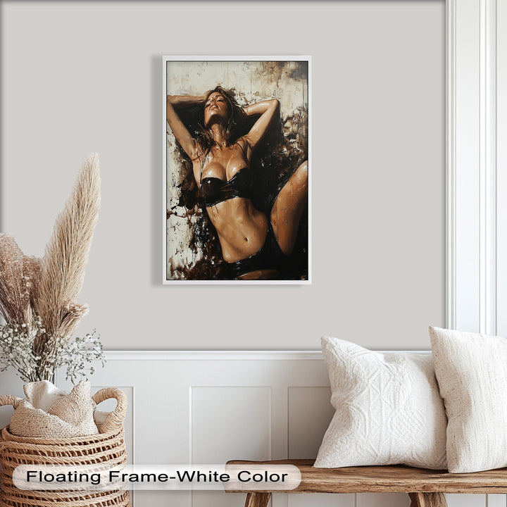 Sun-Drenched Muse - Female Portrait in Abstract Oil Painting