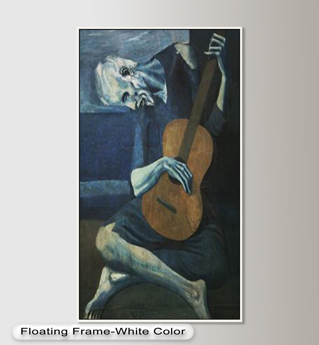 The Old Guitarist – Blue Period Melancholy Oil Painting