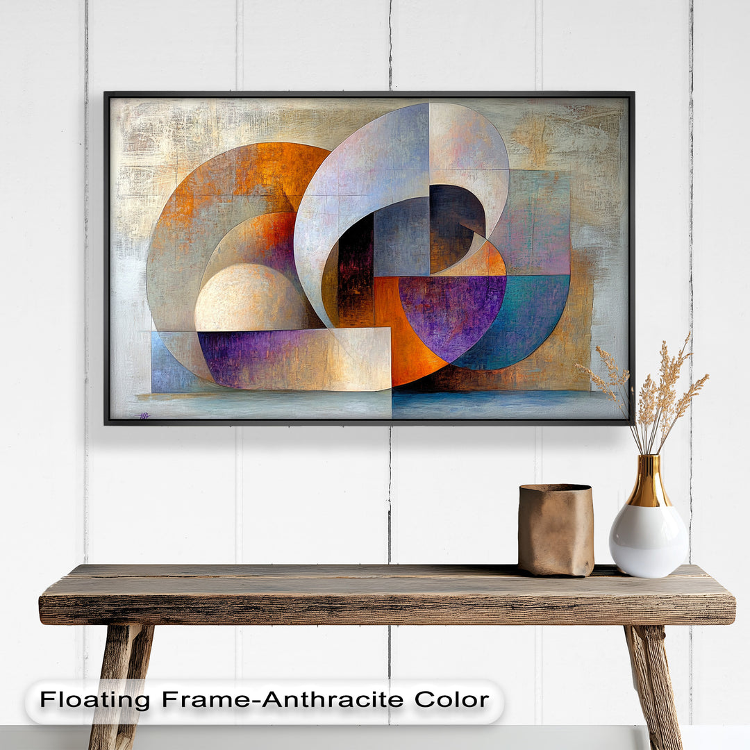 Farbige geometrische Kunst – Abstrakte moderne Ölmalerei