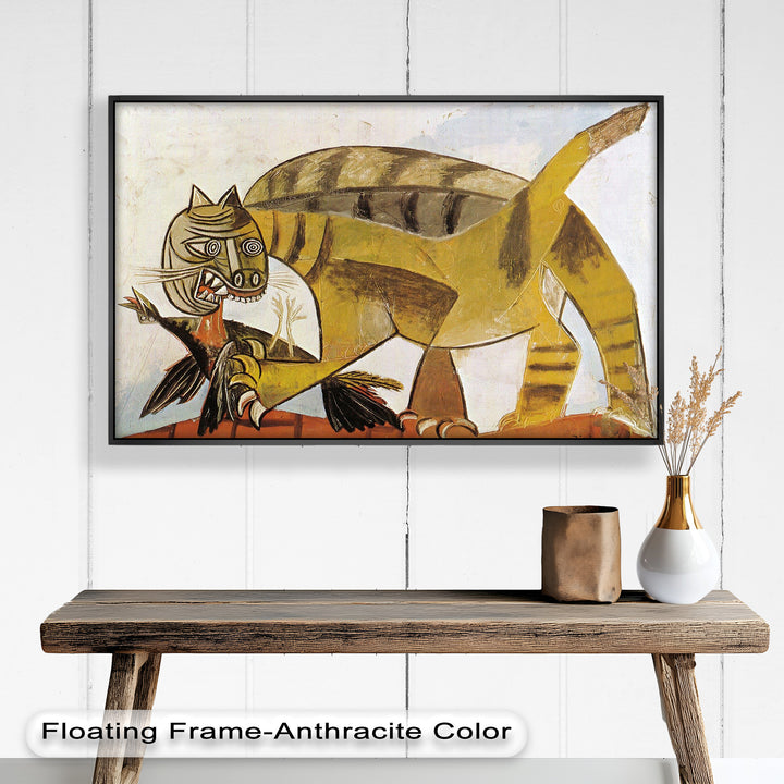 An expressive and unsettling portrayal of nature's violence, with exaggerated animal forms and sharp, angular details.