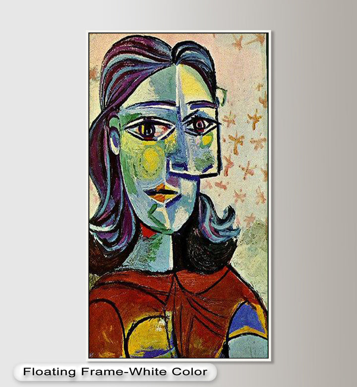 Colorful Portrait with Butterfly Accents - Picasso Oil Painting