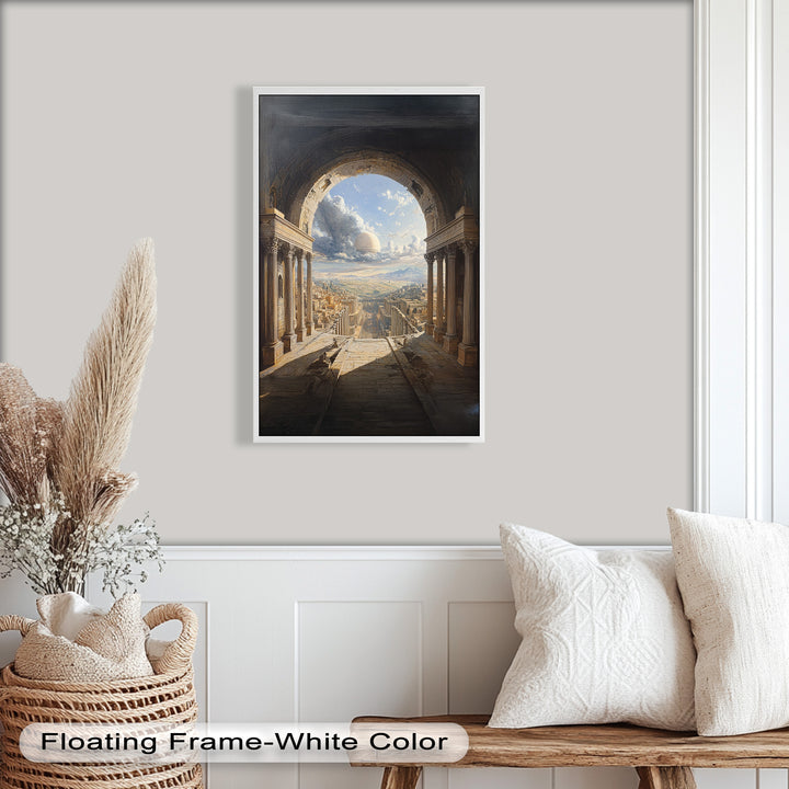 Celestial Archway over an Ancient Metropolis – Renaissance Oil Painting