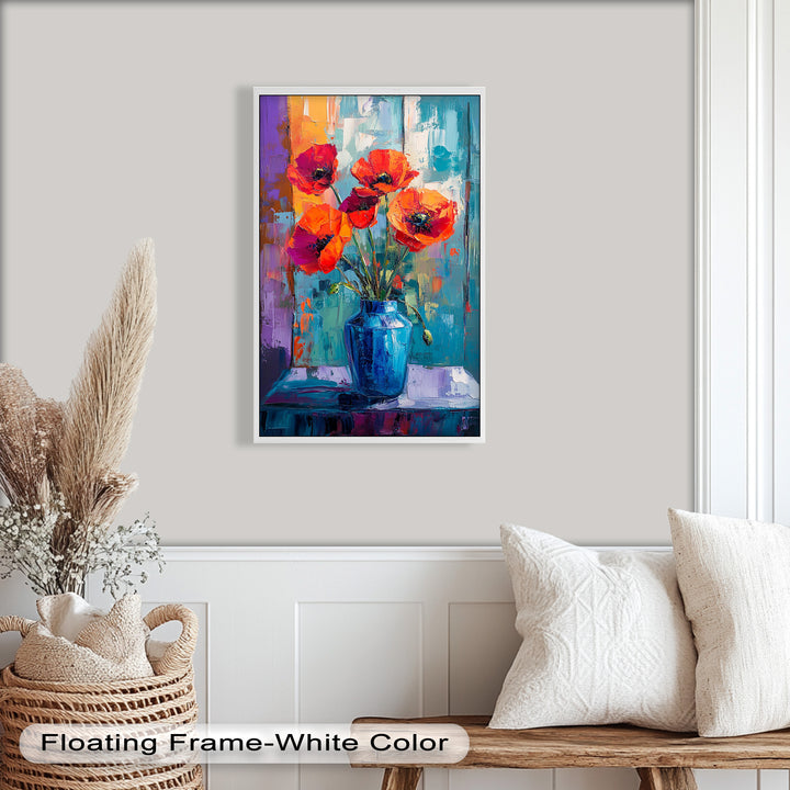 Crimson Blooms – Poppy Flower Oil Painting