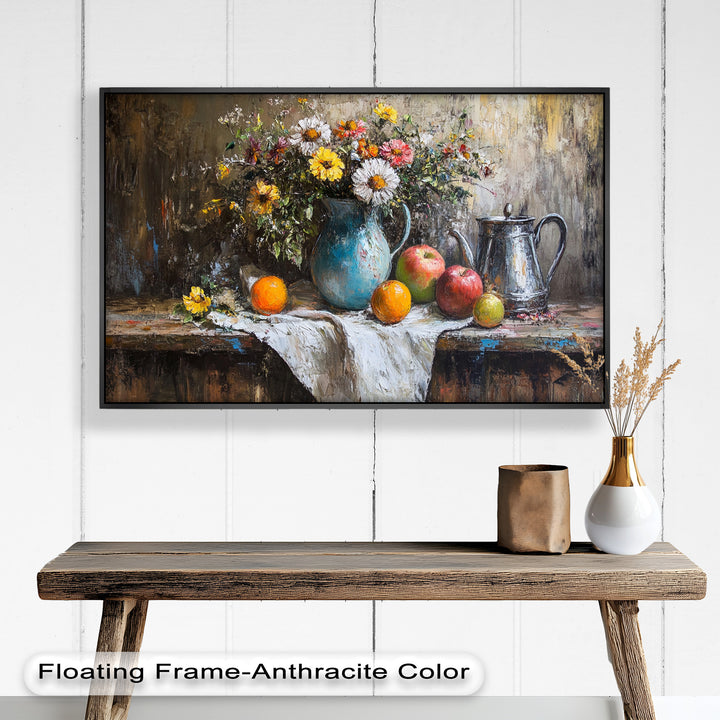 Vintage Floral & Fruit  – Still Life Art Oil Painting