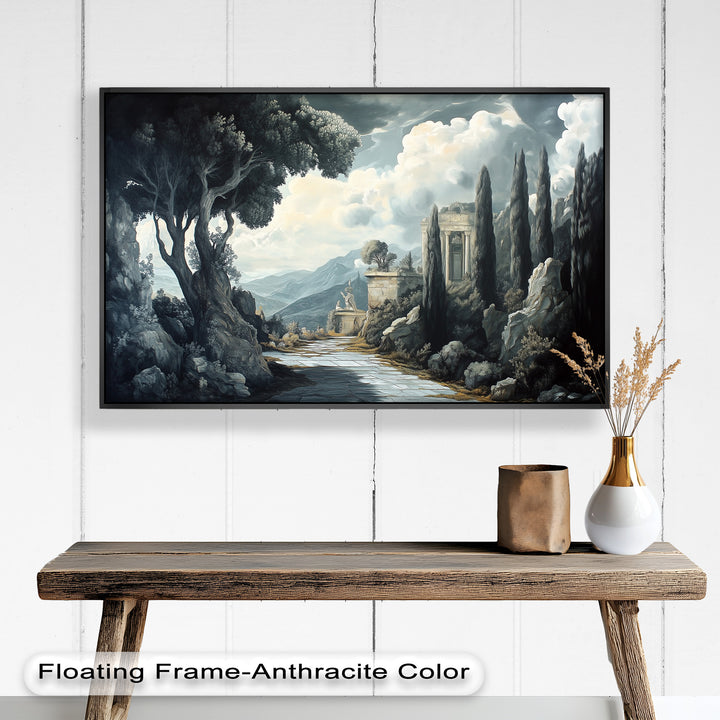 Ancient Pathway to the Temple – Dramatic Classical Landscape Oil Painting