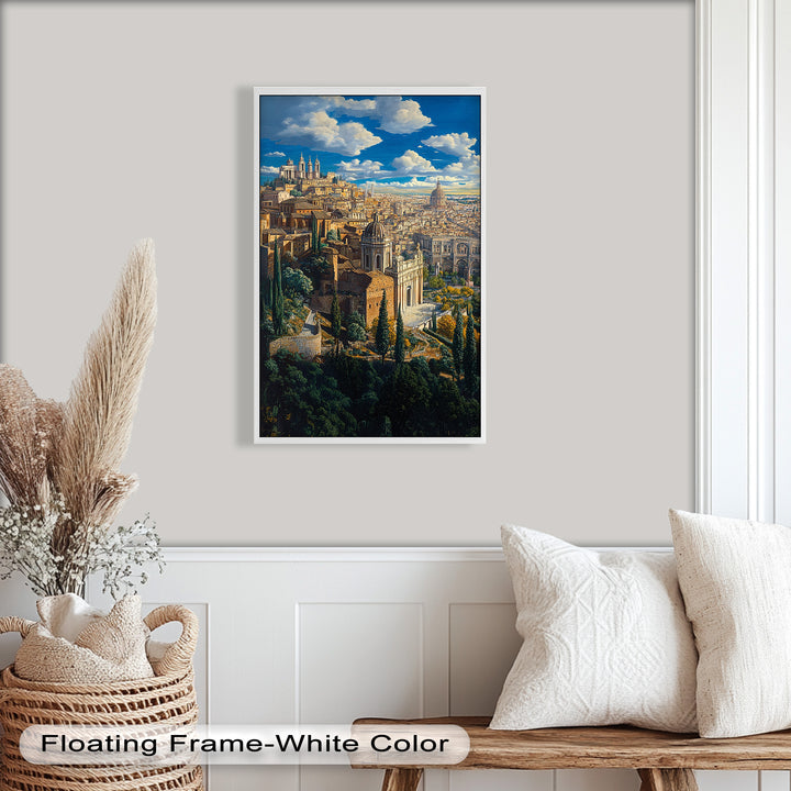 Sunlit Heights of Rome – Classical Cityscape Renaissance Oil Painting