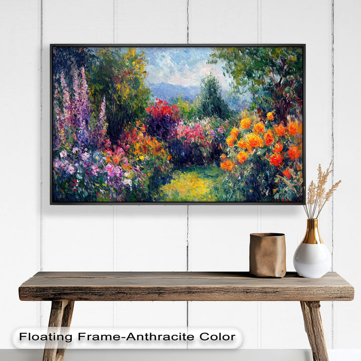 Sunlit Garden in Full Bloom – Impressionist Floral Oil Painting